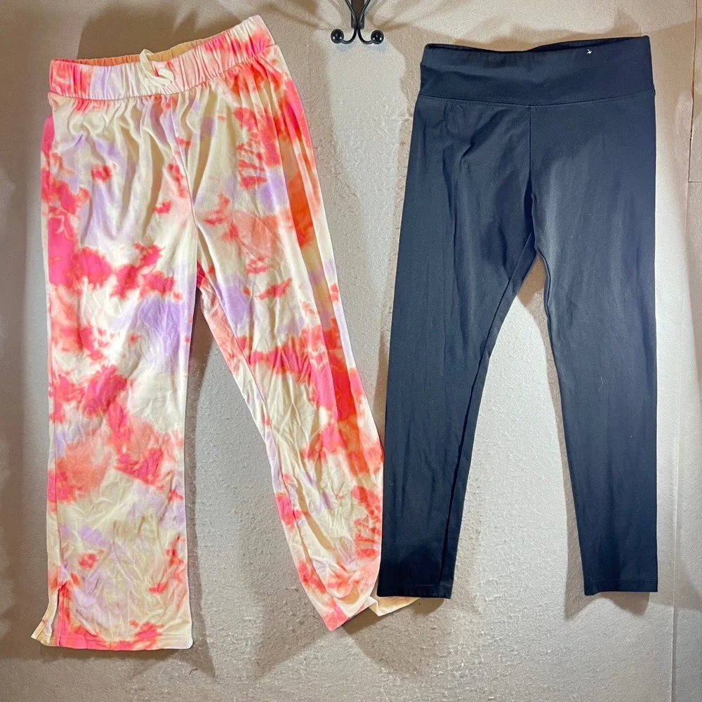 1221 | Justice Plus Tie Dye Graphic Tops Pants 5pc Bundle Orange Pink XL 16/18